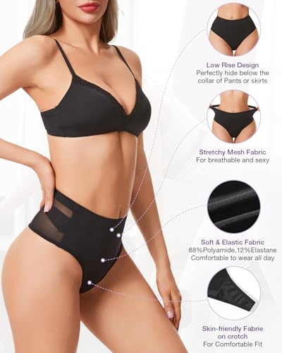 Thong Shapewear Tummy Control Underwear for Women Body Shaper - color: A02# Black, size: Small