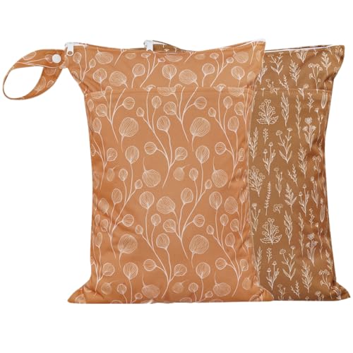 Waterproof Wet Dry Bags with Two Zippered Pockets and Handle - color: Flower