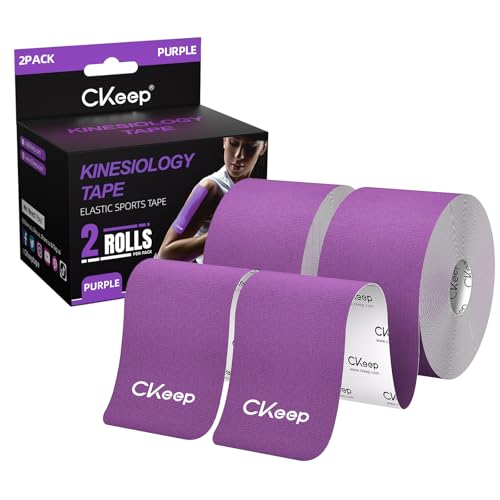 CKeep Kinesiology Tape, Uncut Premium Elastic Athletic Tape 2 Rolls, Purple - color: Purple, size: 2 Rolls