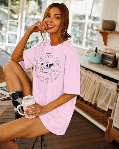 Oversized Nursing Shirts for Breastfeeding Friendly Zipper Nursing Shirt Maternity Mama Breast Feeding Tops - color: Light Pink, size: Medium