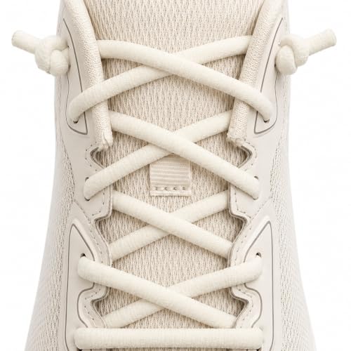 1 Pair Oval Athletic Shoe Laces Elastic ShoeLaces for Sneakers - color: Beige