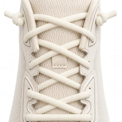 1 Pair Oval Athletic Shoe Laces Elastic ShoeLaces for Sneakers - color: Beige