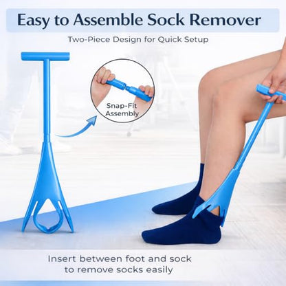4-in-1 Sock Aid Kit for Seniors - Sock Remover, Leg Lifter & Car Handle