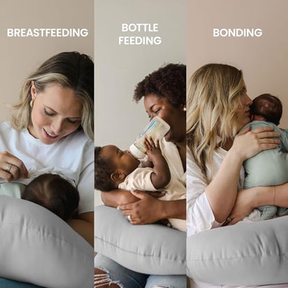 snuggle me Organic Baby Nursing Pillow for Breastfeeding - Stone - color: Stone - V2