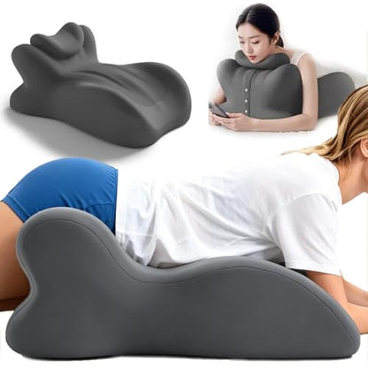 Adjustable Intimacy & Pregnancy Support Pillow - Ergonomic Foam Wedge Cushion for Back Pain, Sitting, Lying, Multi-Position with Removable Washable Cover (Dark Gray) - color: Dark Gray