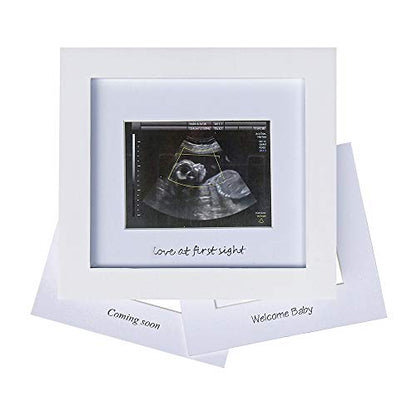 IHEIPYE Baby Sonogram Photo Frame Ultrasound Picture Frame White - color: White with Silver Text, size: Single Opening - 1 Pack