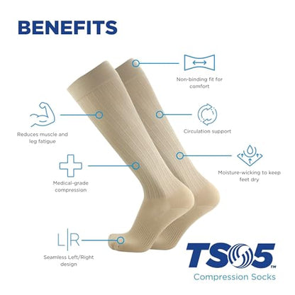 Medical Grade Compression Socks 15-20 mmHg - color: Purple w/Stripes, size: Small