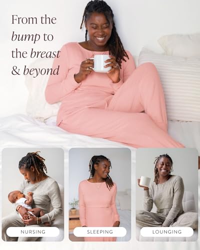 Kindred Bravely Zoe Nursing Pajama & Lounge Set, Postpartum Pajamas - size: Small