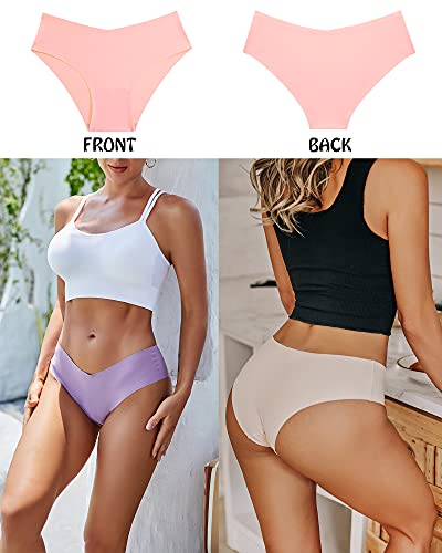 Women’s Seamless Underwear No Show Cheeky Hipster Bikini Panties 9 pack - color: Option a, size: Medium