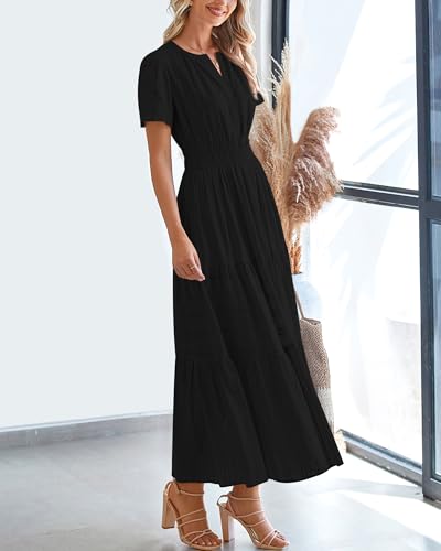BTFBM Womens Summer 2026 Casual Maxi Dresses - color: Black, size: Small