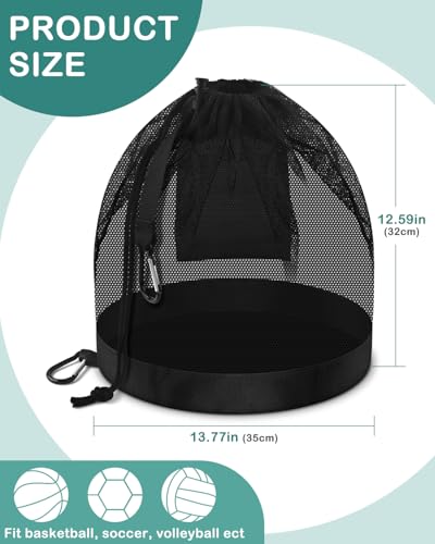 BROTOU Single Ball Bag, Drawstring Mesh Bag, Balls Storage Bags - color: Black