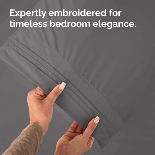 King Standard Pillow Cases Set of 2 - Soft Pillowcase Covers - Dark Grey - color: 06 - Dark Grey, size: King Standard