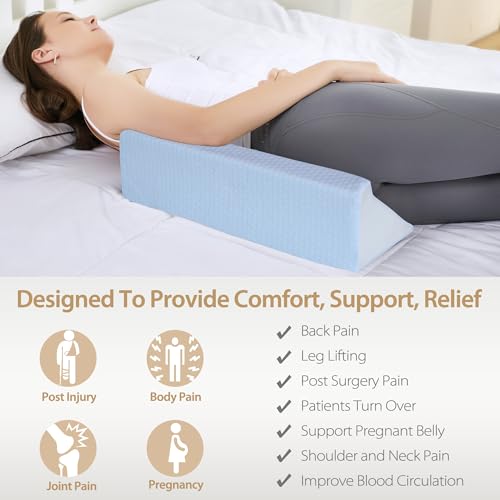Wedge Pillow for Side Sleepers, Body Positioning Support - color: Blue