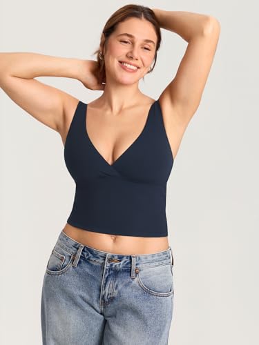 MOMANDA Longline Crossover Nursing Bras - color: Twilight Blue, size: Small
