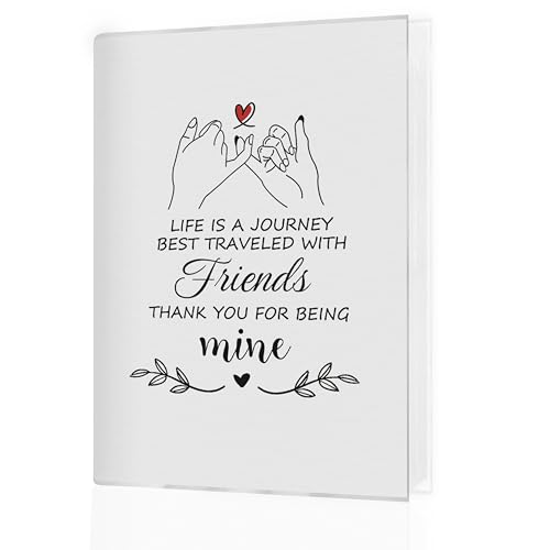 Friend Gifts Photo Album 4x6, Friendship Gifts for Women, Bestie Gift, Life Is a Journey Best Traveled with Friends Small Memory Photo Album Book for 18 Pockets Hold 36 Pictures - color: Mine