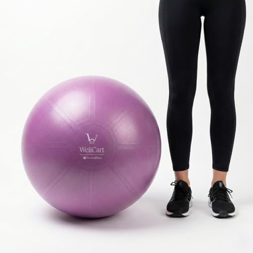 Purple 25-Inch Inflatable Exercise Ball – PVC Core Strengthening & Balance Ball - color: Purple
