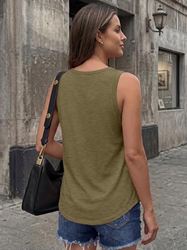 AUTOMET Women's Square Neck Tank Top - color: Army Green, size: X-Large