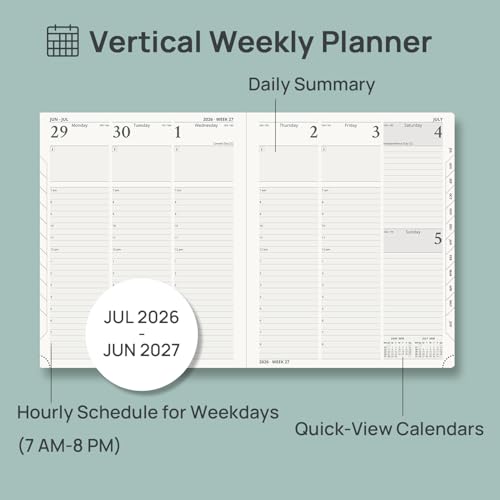 POPRUN Planner 2026-2027, Large-8.5" x 10.5", Academic Weekly Planner - color: Night Sky Blue, size: Large-8.5" x 10.5", style: Academic Year 2026-2027