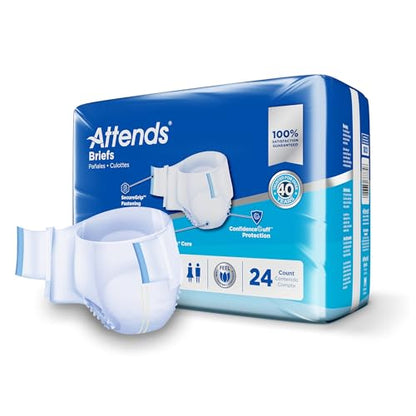 Attends Adult Incontinence Briefs, Medium, Ultimate Absorbency, 24ct Bag - size: Medium (Pack of 24)