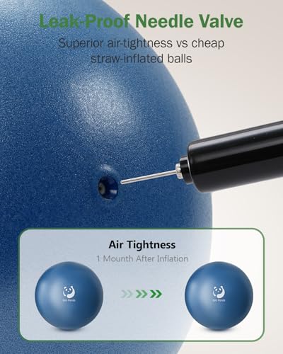 Slim Panda 6 Inch Mini Pilates Ball with Hand Pump - color: Glacier Blue