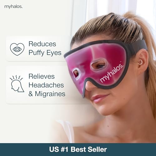 MyHalos Cooling Gel Eye Mask, Cold Ice Pack for Puffy Eyes & Dark Circles - color: Pink - 1 Pack