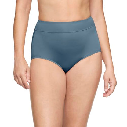 Warner's Women's No Pinching No Problems Hi Cut Brief Panty - color: Bluestone, size: 10
