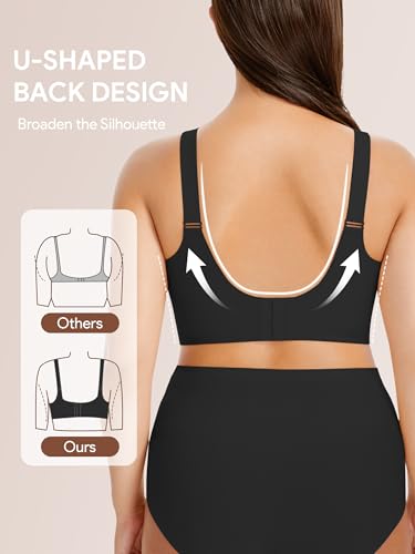 Women Nursing Bras for Breastfeeding Wireless Seamless Push Up Bralettes - color: Black/Coffee/Green, size: 3X-Large