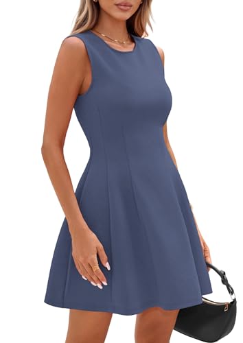 PRETTYGARDEN Women's A Line Elegant Summer Cocktail Dresses - color: Dusty Blue, size: Medium