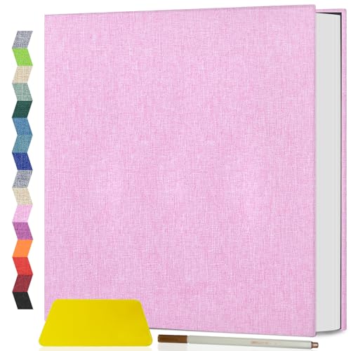 Popotop Photo Album Self Adhesive Scrapbook Album for 4x6 5x7 8x10 Pictures DIY Photo Book as Scrapbooking Supplies Kits, Birthday Gifts for Women Mom Wedding Baby Family Travel - color: Pink, size: 11.5"x10.4" 60pages