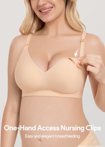 HBselect Nursing Bras for Breastfeeding 3 Pack Women Maternity Jelly Bras - color: E: 3pack(black/Nude/White), size: 3X-Large