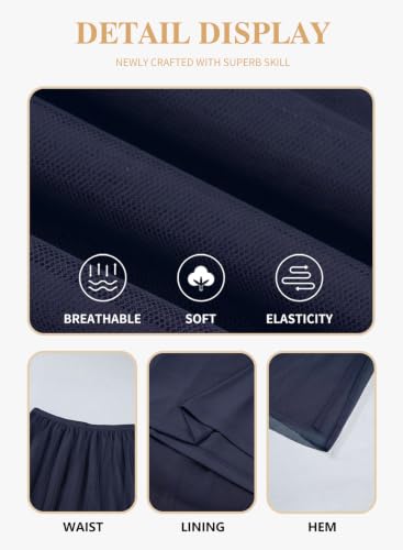 Eytino Plus Size Maxi Skirts for Curvy Women - color: Navy Blue, size: 5X