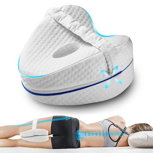 Vertdens Leg Pillow, Knee Pillow for Side Sleepers, Leg Pillows for Sleeping, Knee Cushion for Sleeping,Suitable for Relieving Leg, Back, Knee Pain - color: White
