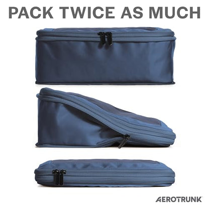 Aerotrunk Compression Packing Cubes for Travel, 4-Pack, Dark Blue - color: Dark Blue, size: 4-Pack