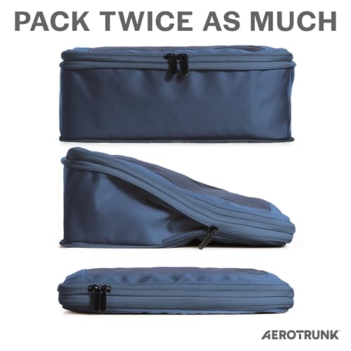 Aerotrunk Compression Packing Cubes for Travel, 6-Pack, Dark Blue - color: Dark Blue, size: 6-Pack