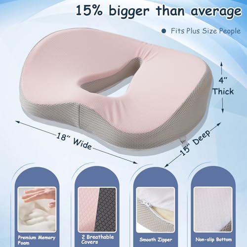 Plus Size Tailbone Pain Relief Cushion, XL Donut Pillow for Tailbone Pain - size: X-Large