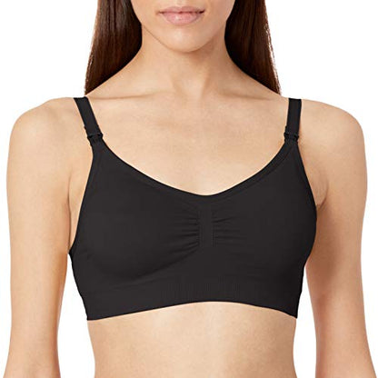 Lamaze Women's Single and Multi Pack Maternity Overnight Nursing Wide Shoulder Bra - color: Black 1, size: Medium