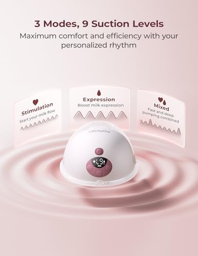 Momcozy M5 Smart APP Controlled Wearable Breast Pump, 1-Pack Cozy Red - size: M5-R1
