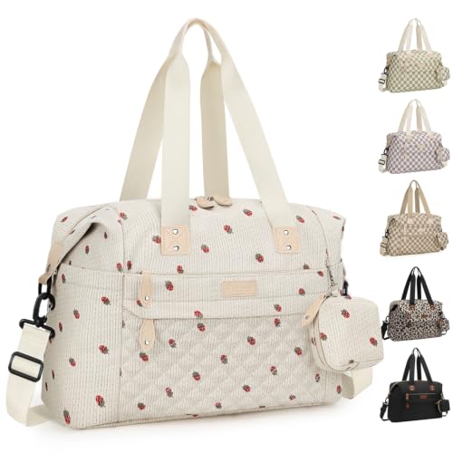 Pritent Diaper Bag Tote Waterproof Maternity Baby Bags with Pacifier Case - color: Strawberry, size: Medium