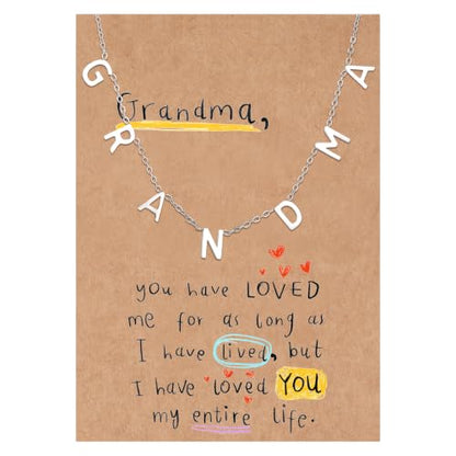 SKQIR Mama Necklaces for Women with Message Card - color: Silver GRAMMY