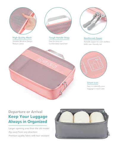Travelkin 3 Set Packing Cubes - Compression Packing Cubes for Suitcase, Travel Organizers Bag Set