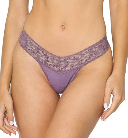 hanky panky, Supima Cotton Low Rise Thong - color: Dusk