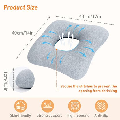 Donut Pillow for Tailbone Pain, Wheelchair Cushion - color: Grey
