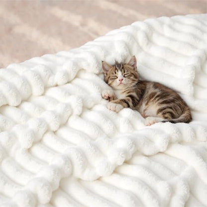 Bedsure Soft Cozy Full Size Fleece Blankets for Bed Off White 84"x90" - color: Off White, size: Full