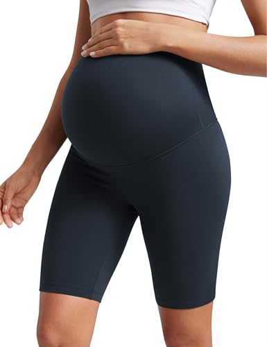 CRZ YOGA Maternity Biker Shorts 8" - color: True Navy, size: X-Small