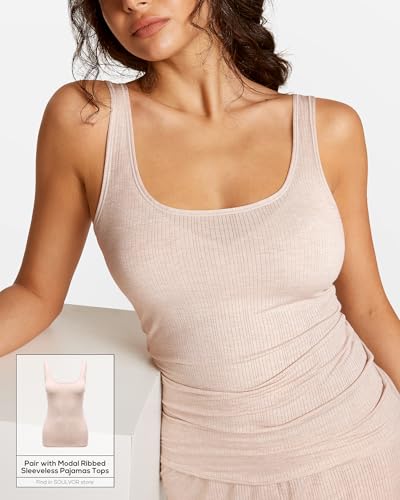 Natrelax Modal Ribbed V Neck Bralette - color: Light Khaki Heather, size: Medium