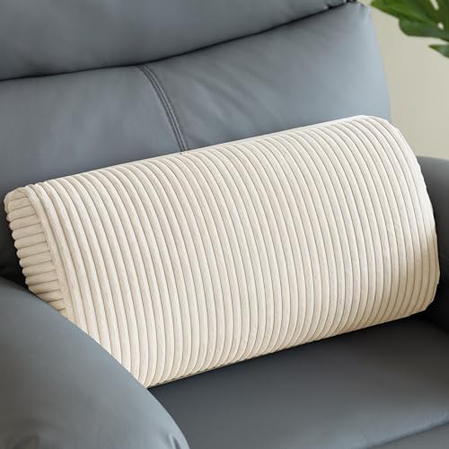HIGOGOGO Lumbar Support Pillow for Recliner Chair/Accent Chair/Couch, Memory Foam Back Support Cushion for Elderly, Recliner Cushions for Back Rest, Pain Relief, Reading, Washable Cover, Beige - color: Beige, size: 20"x10"x4"