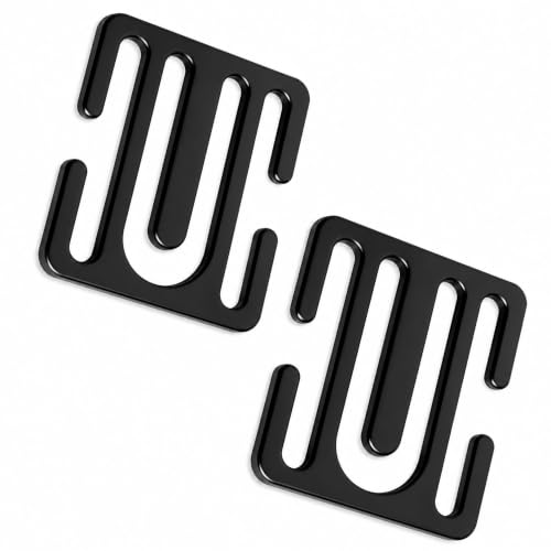 ata Car Shoulder Strap Clip Positioner, Black 2 Pack Alloy Metal Belt Adjuster for Neck & Shoulder Comfort, Universal Fit.