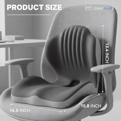 Ergonomic Seat Cushion with L-Shaped Design for Office Chair (Grey) - color: Grey
