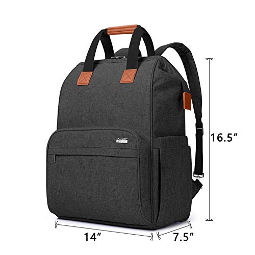 LUXJA Breast Pump Backpack Storage Bag for Cooler Bag & Laptop, Black - color: Black (Pump Bag)