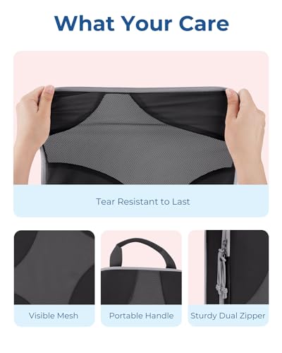 Bagsmart Compression Packing Cubes, Travel Bag Cruise Ship Essentials - color: Black, size: 6 Set